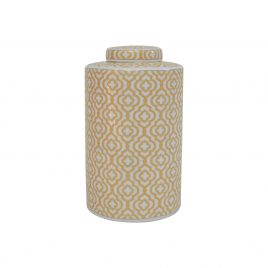 Gold Geometric Pattern Ceramic Ginger Jar (L)