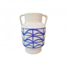 Navy Blue Retro Ceramic Vase (Large)