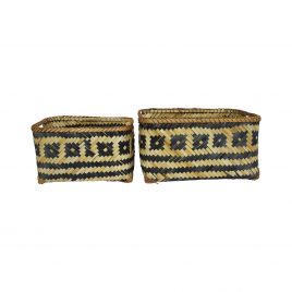 Monochrome Bamboo Basket (Set of 2)