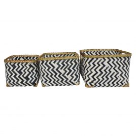 Monochrome Bamboo Basket (Set of 3)