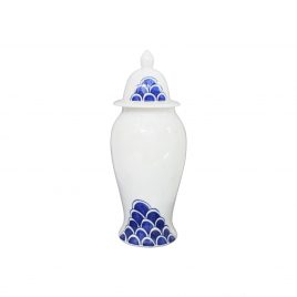 Blue Cloud Pattern White Jar witht Lid (Small)