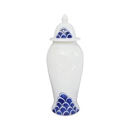 Blue Cloud Pattern White Jar with Lid(L)