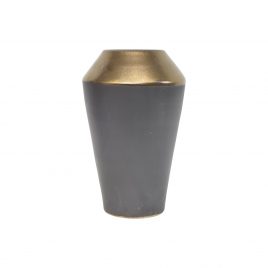 Grey Pottery Planter with Gold Trim (S)
