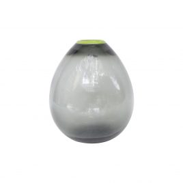 Grey Vase with Lime Green Edge