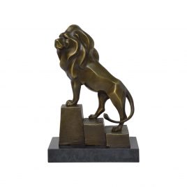 Lion Bronze Sculpture on Base