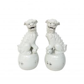 White Lion Ceramic Statue