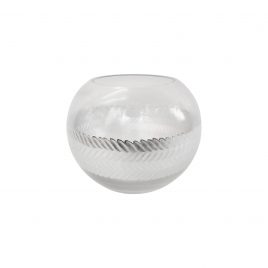 Decorative Glass Bowl with Siver Trim