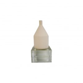 Matte Modern Ceramic Vase with Crystal Base (Cream)