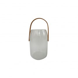 Clear Glass Vase with Handle
