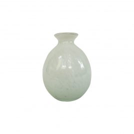 White Frosted Glass Vase
