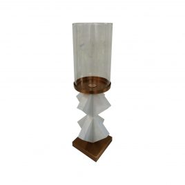 Gold Glass Candle Holder (L)