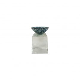 Blue Ceramic Bowl on Crystal Base