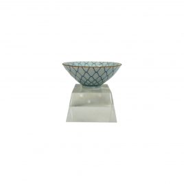 Blue Ceramic Bowl on Crystal Base