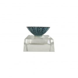Blue Ceramic Bowl on Crystal Base