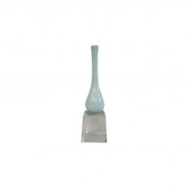 Light Blue Ceramic Vase with Crystal Base
