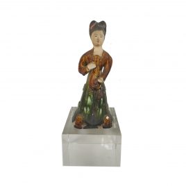 Ceramic Chinese Lady Doll with Crystal Base