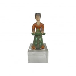 Ceramic Chinese Lady Doll with Crystal Base