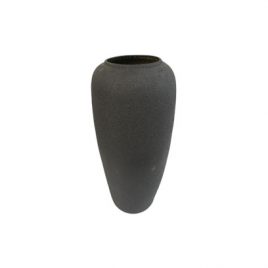 Dark Grey Textured Ceramic Vase
