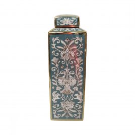 Art Nouveau Blue Flower Ginger Jar (L)
