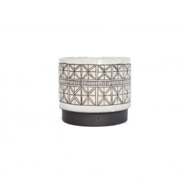 Black & White Geometric Ceramic Vase (S)
