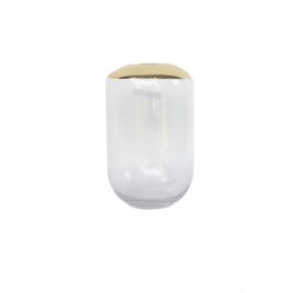 Decorative Glass Vase with Golden Trim (S)