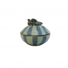 Bunny Stripe Decagon Ceramic Jewelry Box