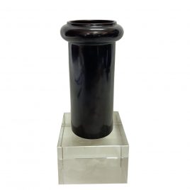 Black Ceramic Totem Pole with Crystal Base (M)