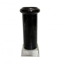 Black Ceramic Totem Pole with Crystal Base (L)