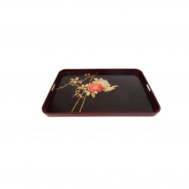Antique Japanese Laquer Trey w/ Flower Pattern