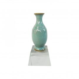 Antique Green Potter Miniature with Crystal Base