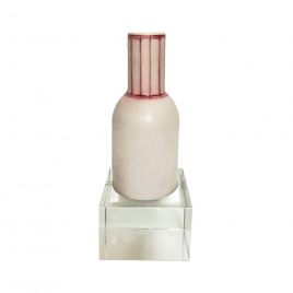 Pinkky Edge Ceramic Vase with Crystal Base