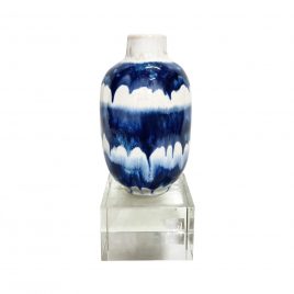 Blue Dip Ceramic with Crystal Base