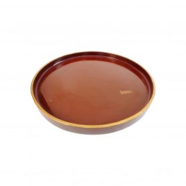 Antique Chinese Round Red Laquer Trey