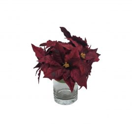 Mini Christmas Flower Arrangement in Glass Vase