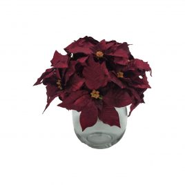 Christmas Flower arrangement in glass vase