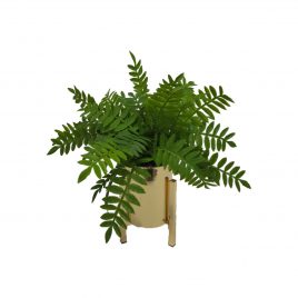 Boston Fern Artificial Plant in Gold Planter