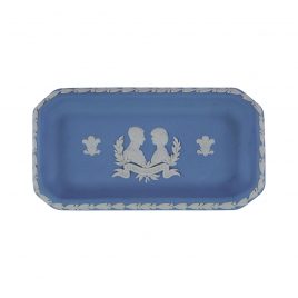 Wedgewood Blue Jasperware Oblong Tray (1981 Royal Wedding Prince of Wales & Lady Diana)