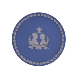 Wedgewood Blue Jasperware Display Plate (1981 Royal Wedding Prince of Wales & Lady Diana)