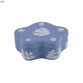 Wedgwood Blue Jasperware Pentefoil Box