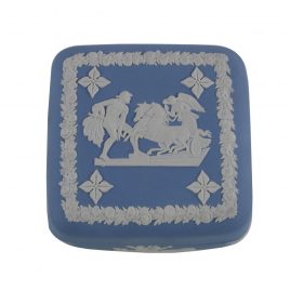 Wedgwood Blue Jasperware Square Trinket Box