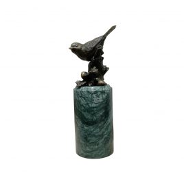 Antique Brass Bird on Marble Base