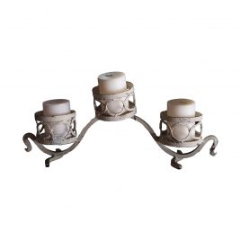 White Metal Candle Holder