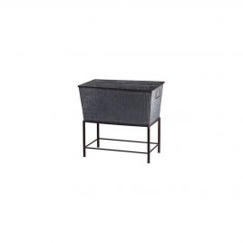 Rectangular Galvanized Metal Tub Planters On Stand (S) – กระถางต้นไม้โลหะพร้อมขาตั้ง