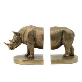 Rhino Bronze Bookend