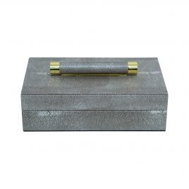 Textured Contemporary Rectangular Boxes with Wrapped Handles (S)