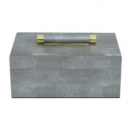 Textured Contemporary Rectangular Boxes with Wrapped Handles (L)