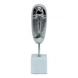 Aluimnum Face Sculpture On Marble Base