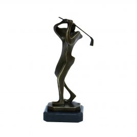 Bronze Golfing Sculpture on Base