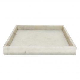 Rectangle Marble Tray White (S) – ถาดหินอ่อนสีขาวทรงสี่เหลี่ยมผืนผ้า