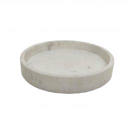 Round Marble Tray White (M) – ถาดหินอ่อนสีขาวทรงกลม